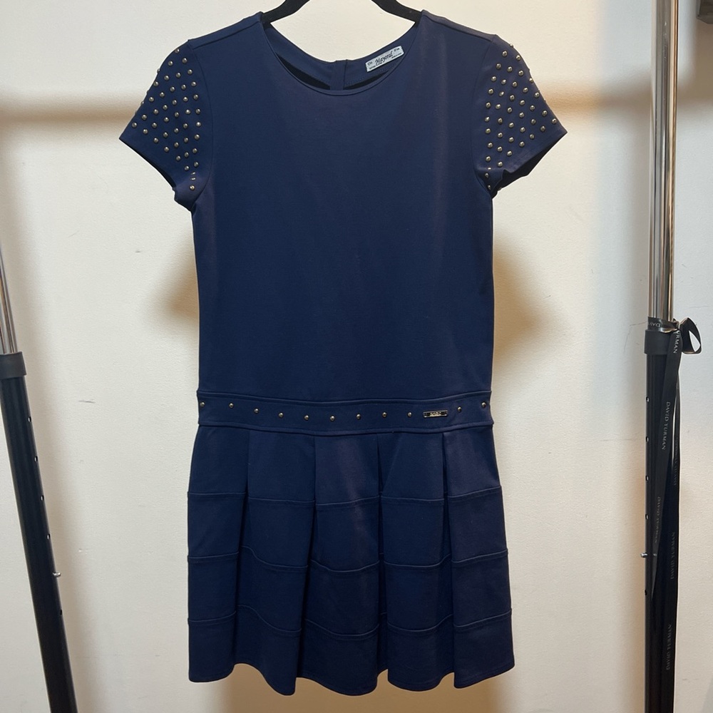 Mayoral Navy Blue Studded Dress